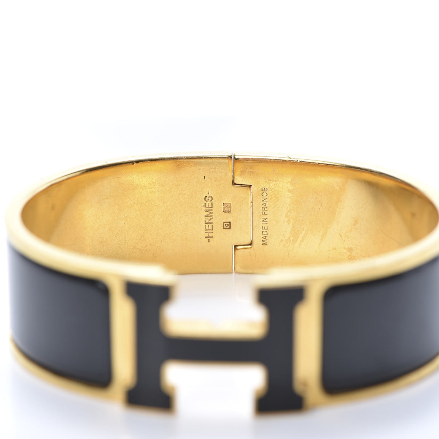 Enamel Wide Clic Clac H Bracelet PM Black