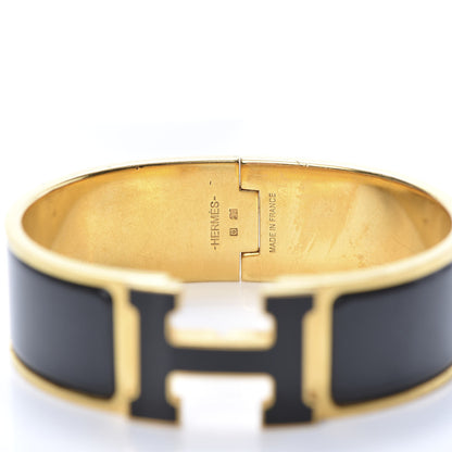Hermes Enamel Wide Clic Clac H Bracelet PM Black 4 of 6