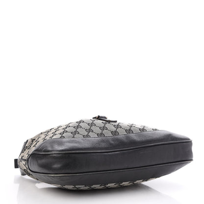 Gucci Denim Monogram Small Jackie O Hobo Black 4 of 15