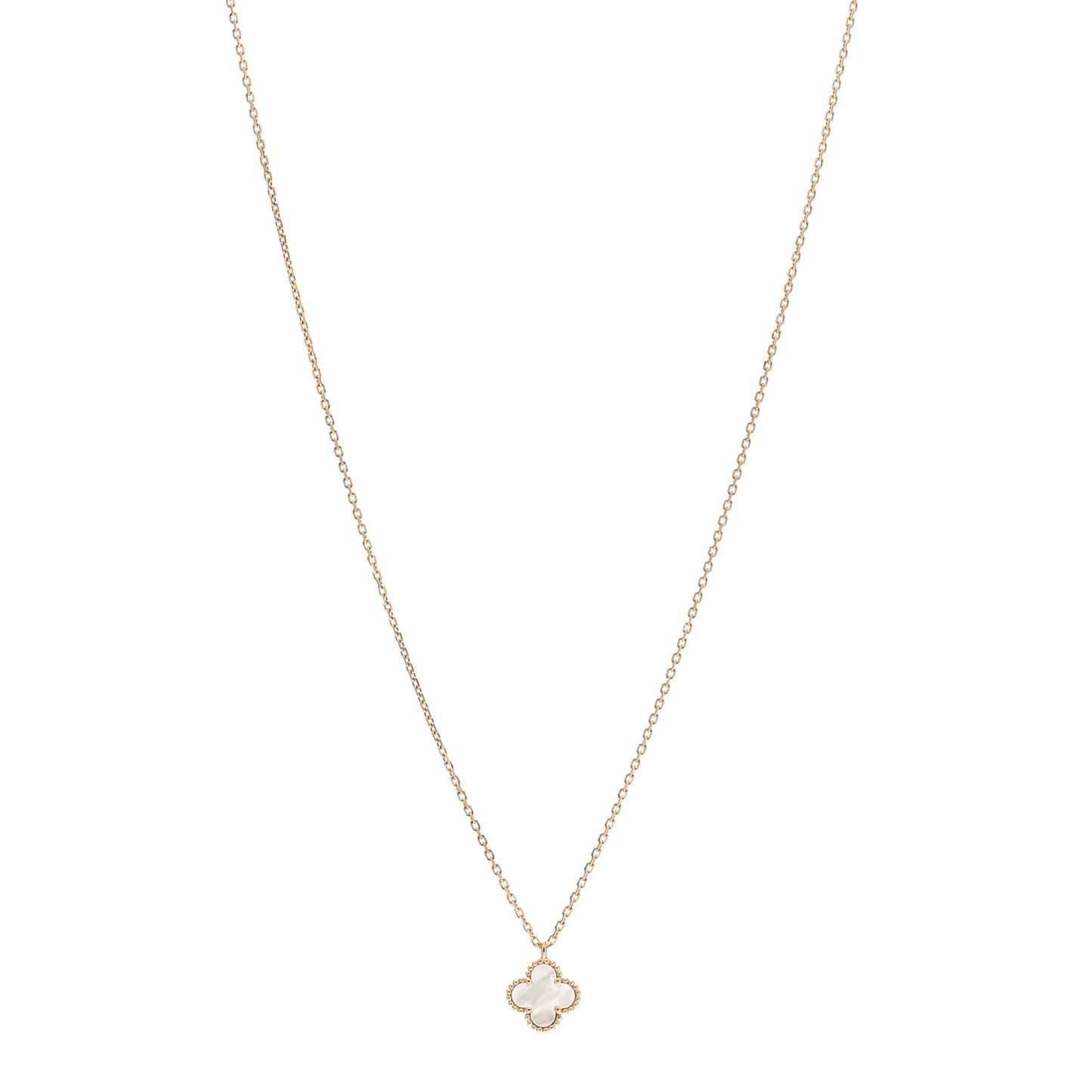 18K Yellow Gold Mother of Pearl Sweet Alhambra Pendant Necklace