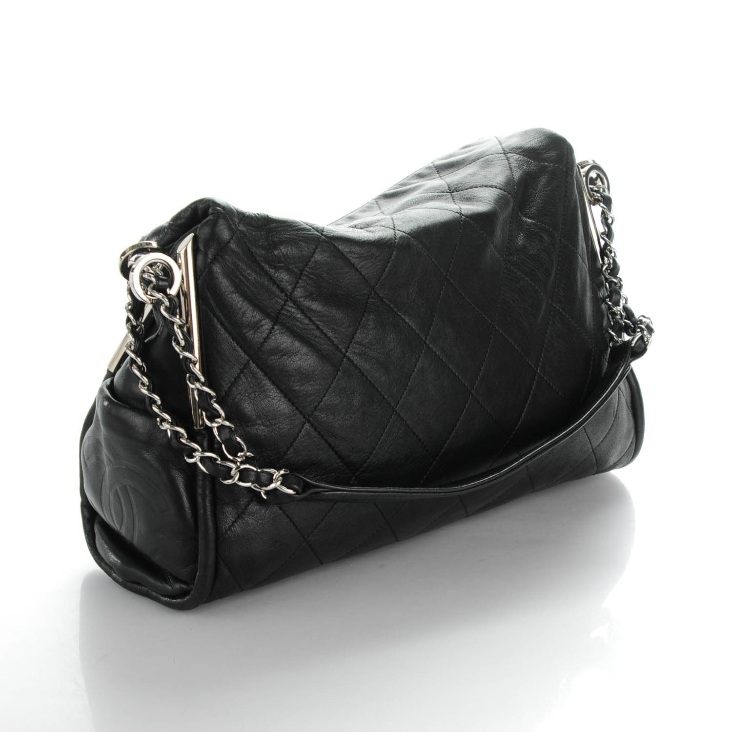 Chanel Lambskin Stitched Medium Ultimate Soft Tote Black 3 of 7