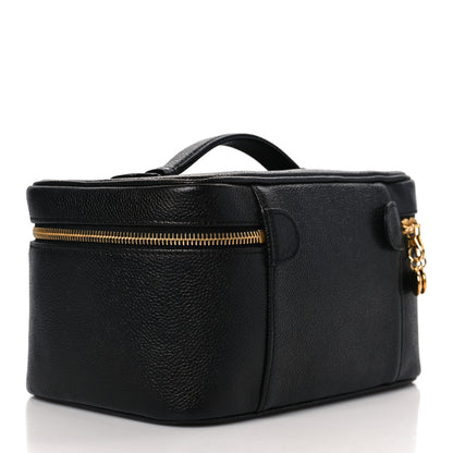 Chanel Caviar CC Vanity Cosmetic Case Black 2 of 9