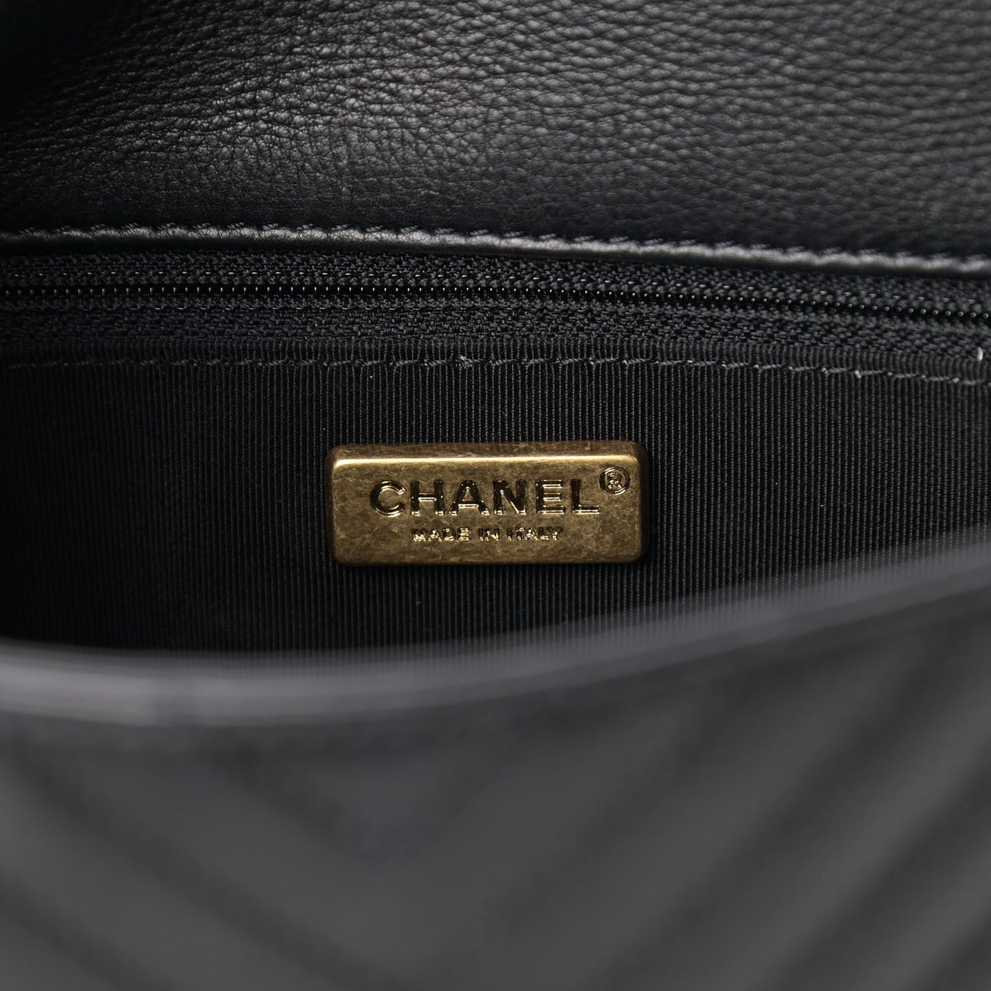 Calfskin Chevron Quilted Mini Rock The Corner Flap Black