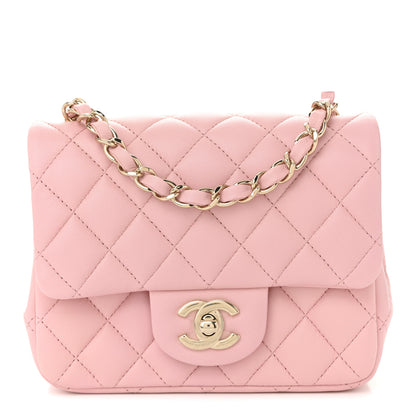 Chanel Lambskin Quilted Mini Square Flap Light Pink 2 of 21