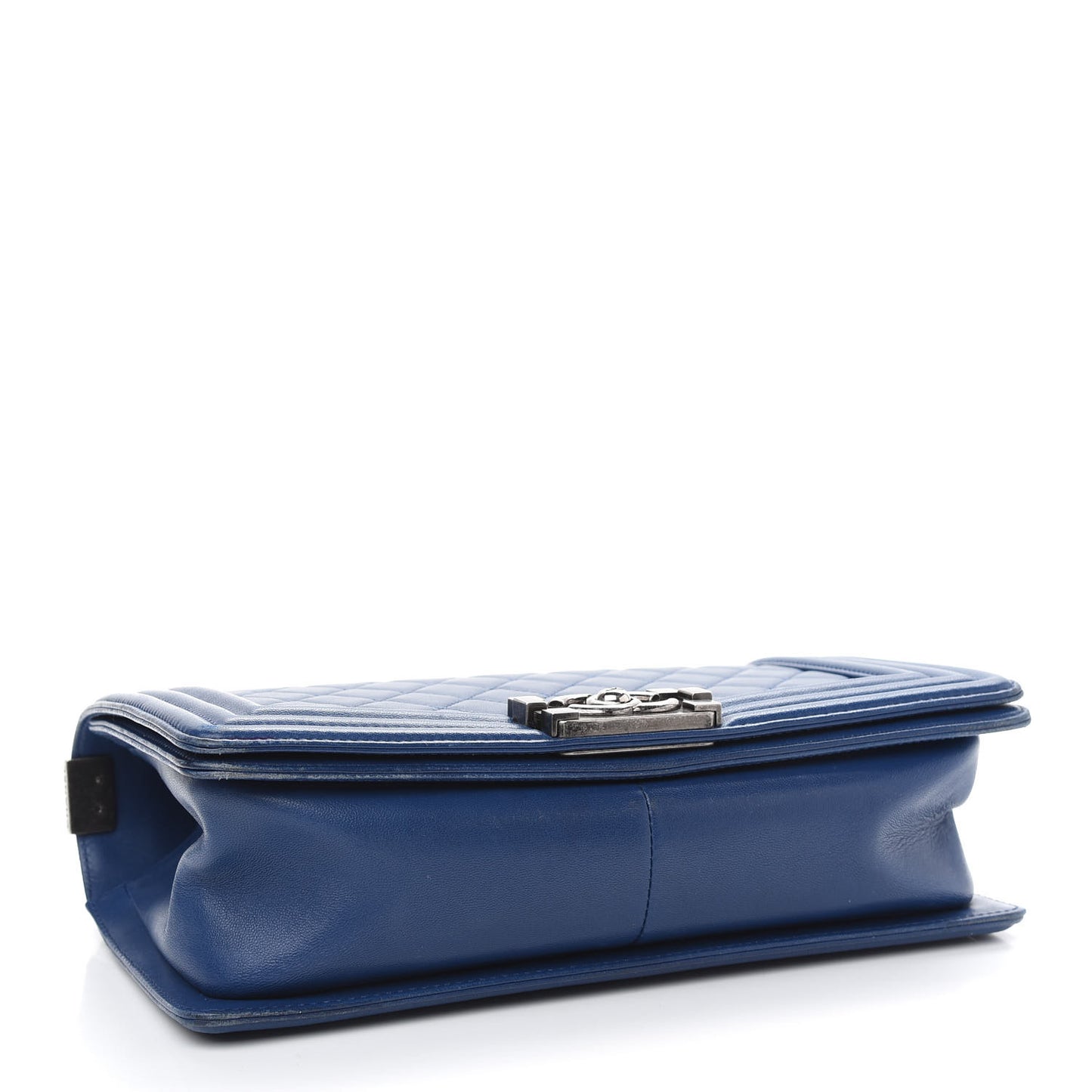 Lambskin Quilted Medium Boy Flap Blue