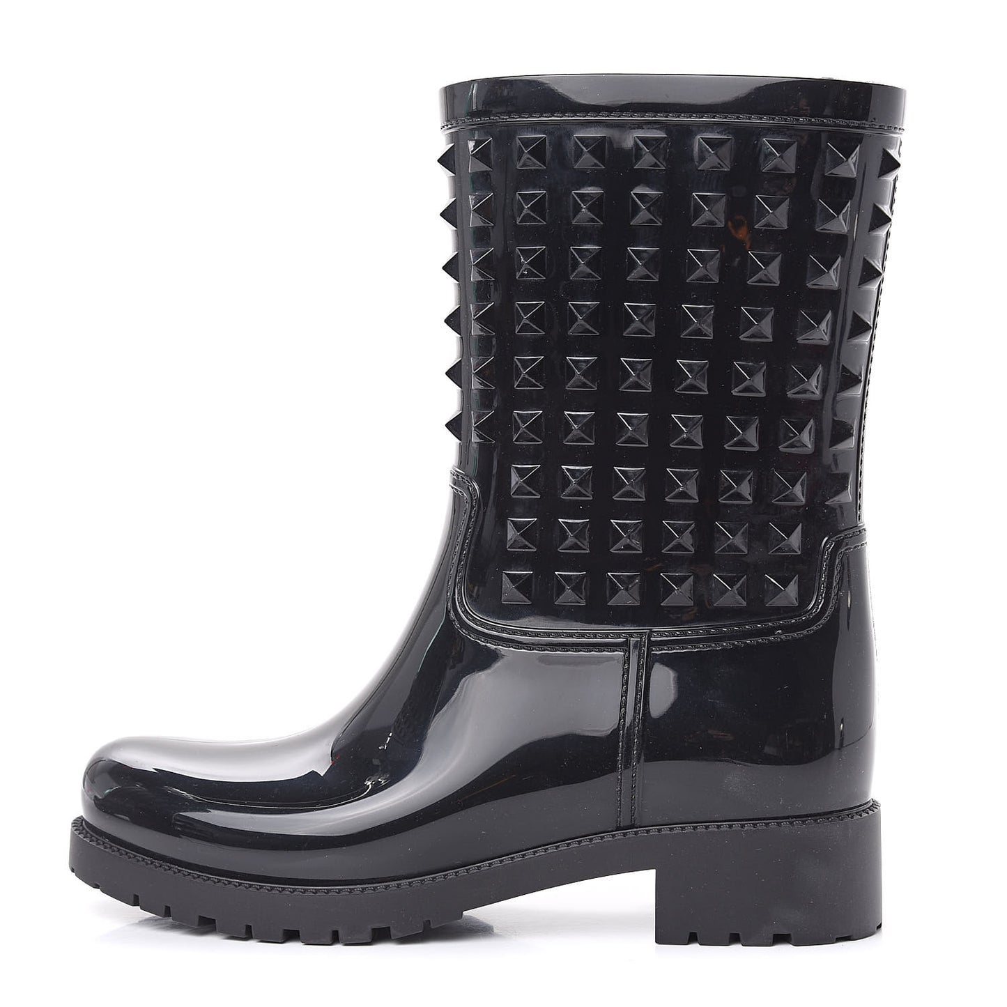 Rubber Rockstud Short Rainboots 39 Black