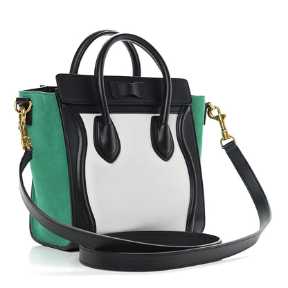 Celine Smooth Calfskin Nubuck Nano Tri-Color Luggage Palm 2 of 8