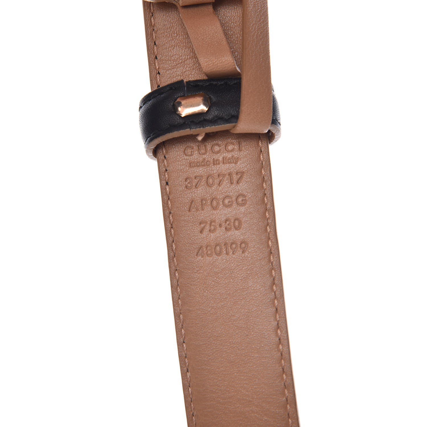 Gucci Moon Calfskin Interlocking G 25mm Belt 75 30 Black 6 of 6