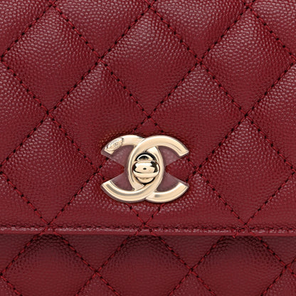 Chanel Caviar Lizard Embossed Quilted Mini Coco Handle Flap Burgundy 8 of 11