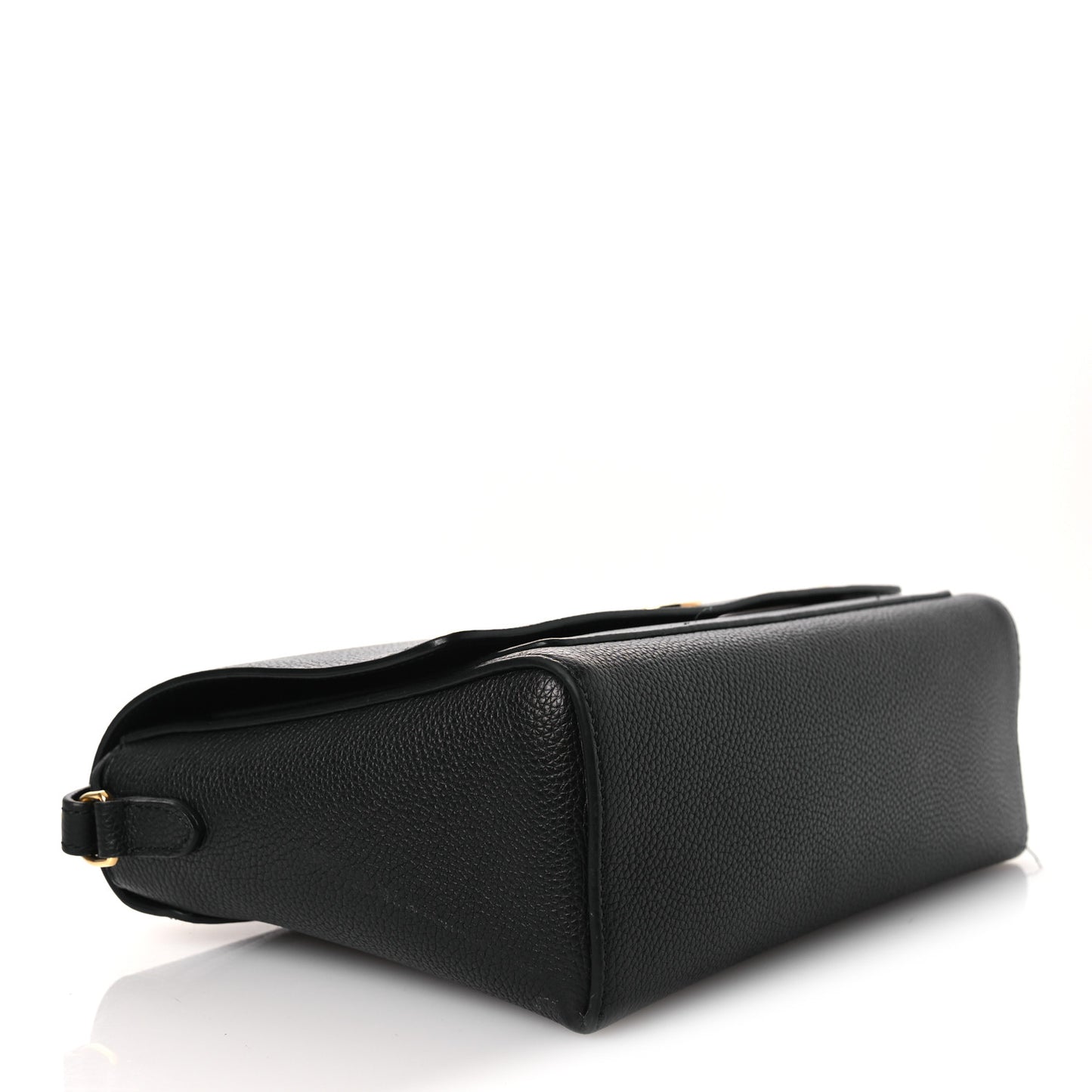 Grainy Calfskin Note Crossbody Bag Black