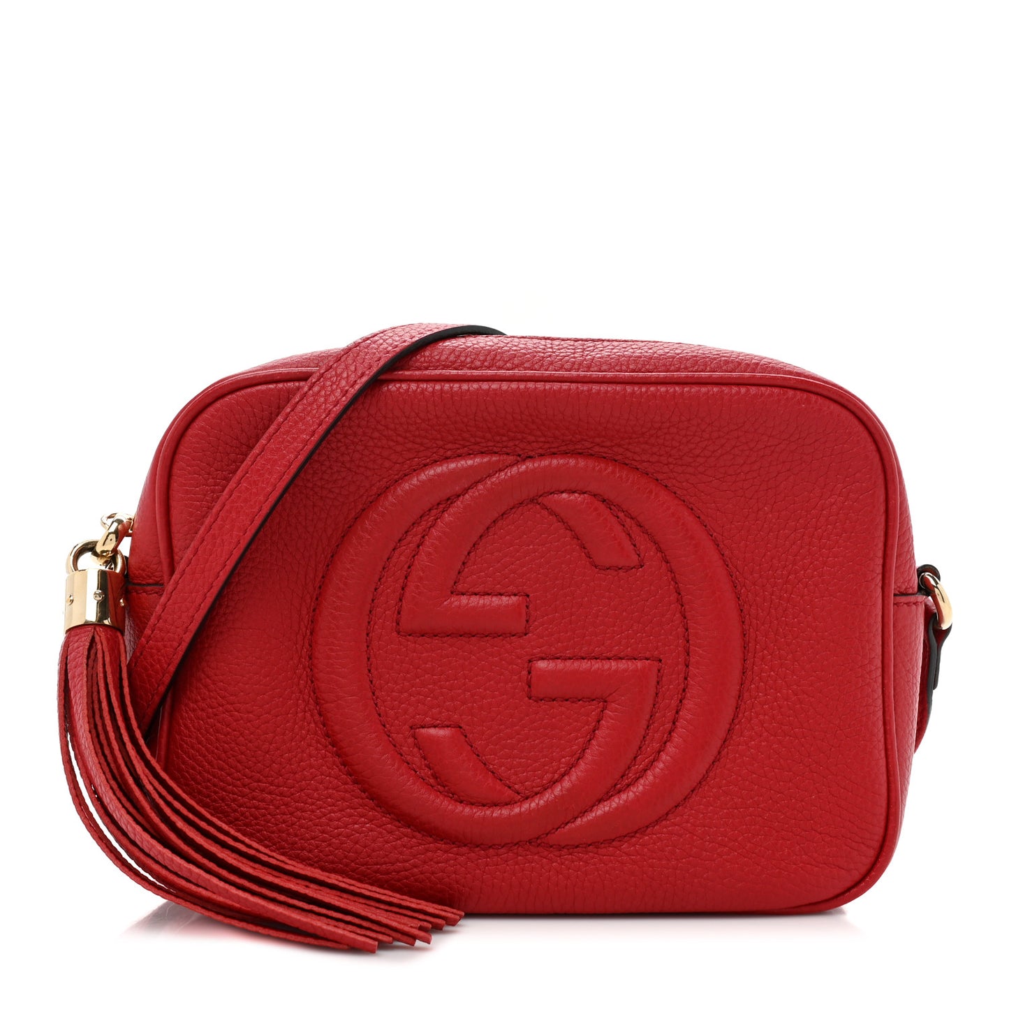 Pebbled Calfskin Small Soho Disco Bag Tabasco Red