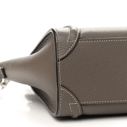 Celine Drummed Calfskin Nano Luggage Souris 8 of 9