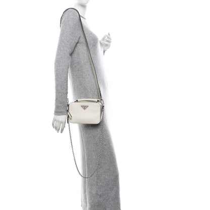 Prada Saffiano Travel Small Brique Top Handle Crossbody Bag White 2 of 8