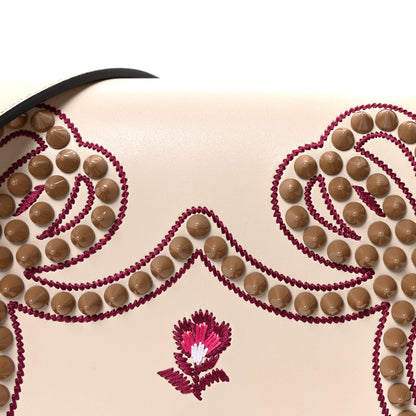 Fendi Vitello Liberty Lucido Flowers and Bows Scalloped Studded Kan I Shoulder Bag Camelia Black Cherry 8 of 10