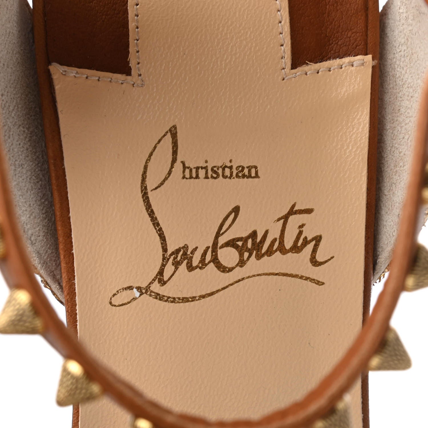 Christian Louboutin Calfskin Cordorella 110 Wedge Sandals 36 Version Cuoio 7 of 8