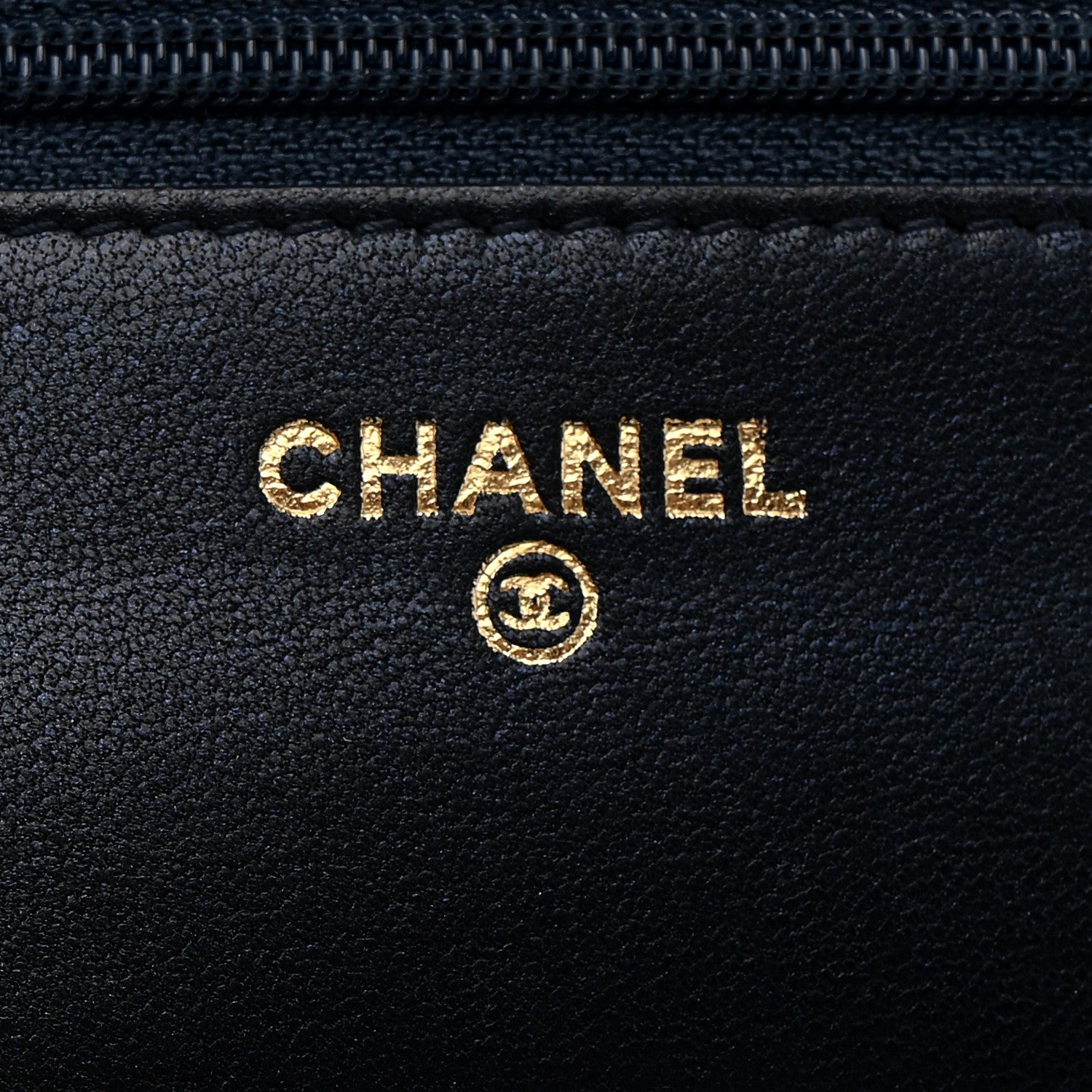 Chanel Metallic Lambskin Camellia Embossed Wallet on Chain WOC Navy 6 of 11