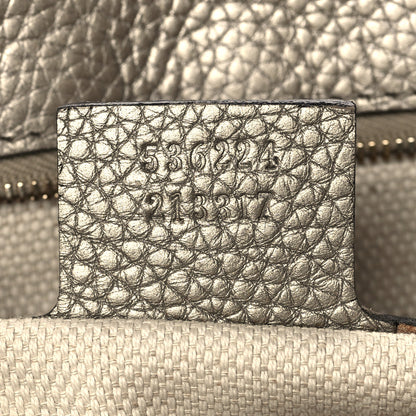 Gucci Metallic Pebbled Calfskin Medium Soho Flap Crossbody Golden Beige 7 of 7