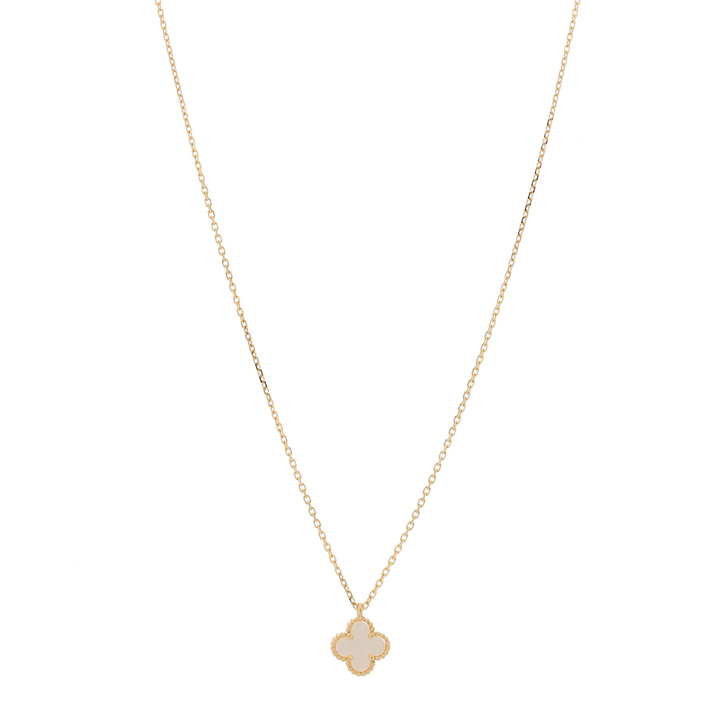18K Yellow Gold Mother of Pearl Sweet Alhambra Pendant Necklace