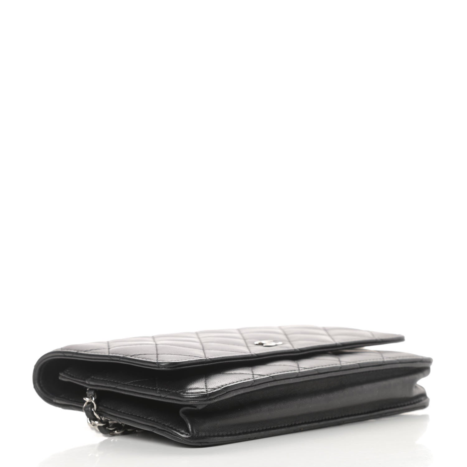 Chanel Lambskin Quilted Wallet On Chain WOC Black 4 of 14