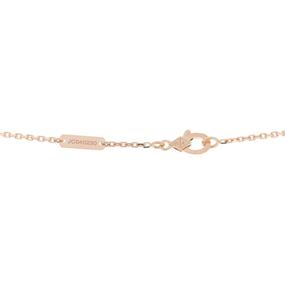 Van Cleef & Arpels 18K Rose Gold Diamond Rhodonite Vintage Alhambra Pendant Necklace 5 of 6
