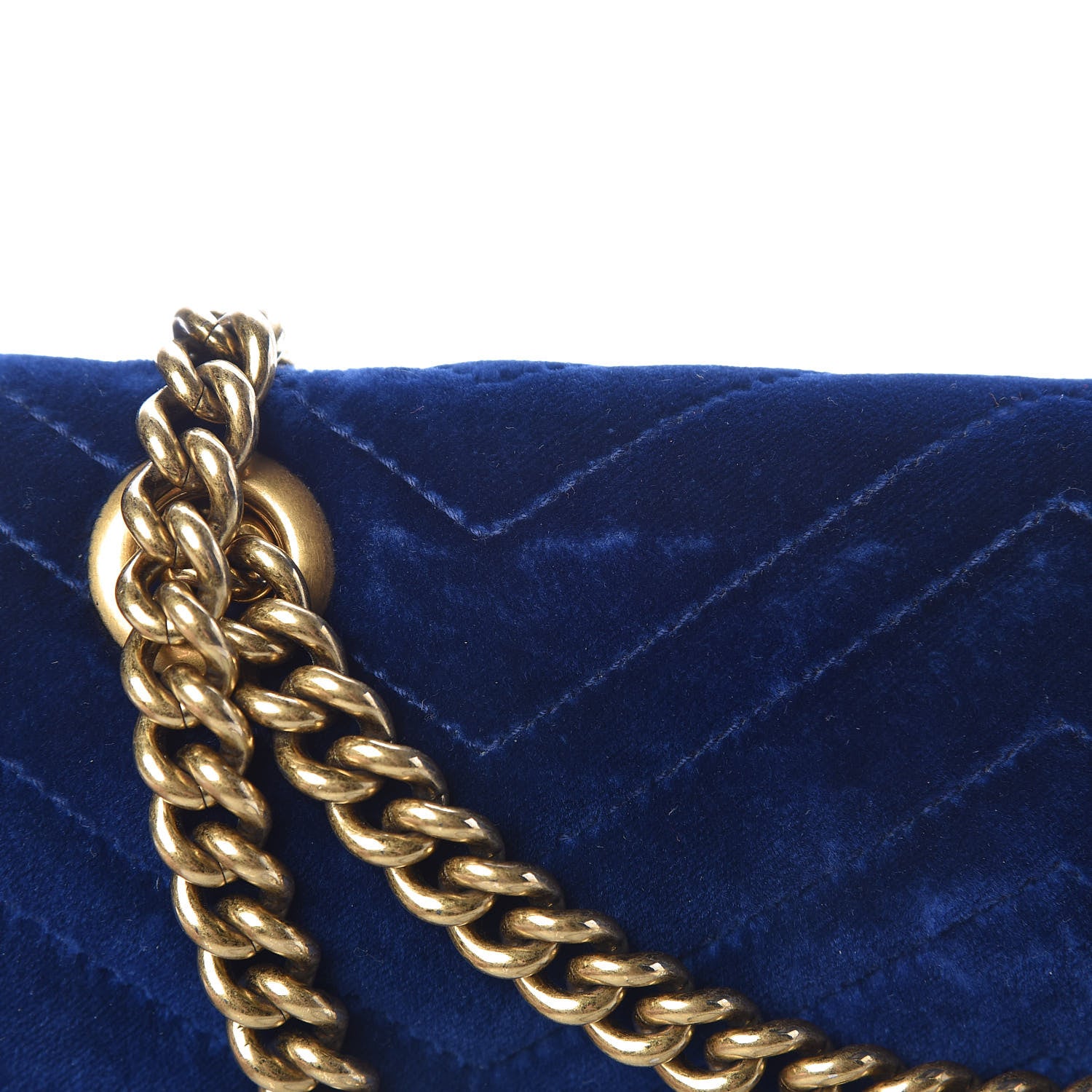 Gucci Velvet Matelasse Small GG Marmont Shoulder Bag Cobalt Blue 20 of 20