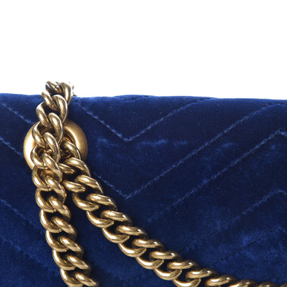 Gucci Velvet Matelasse Small GG Marmont Shoulder Bag Cobalt Blue 20 of 20