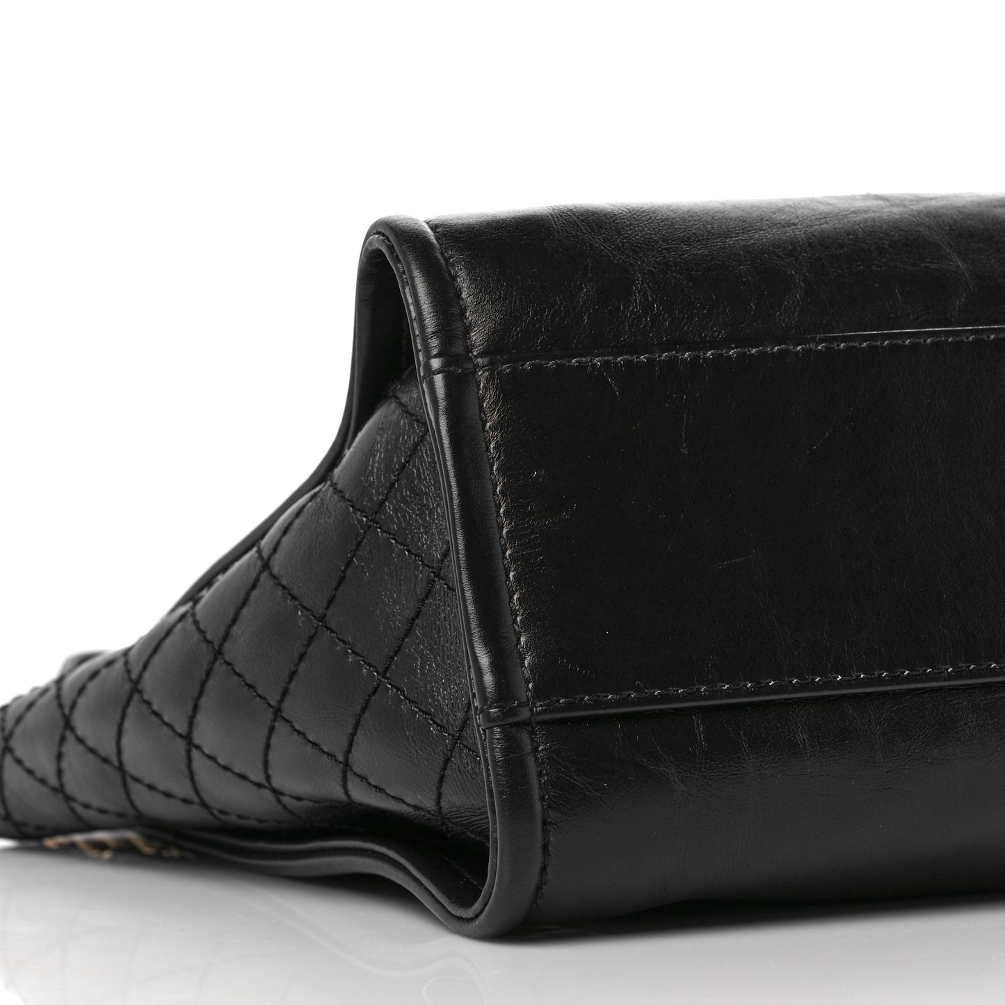 Aged Calfskin Small Charms Deauville Tote Black
