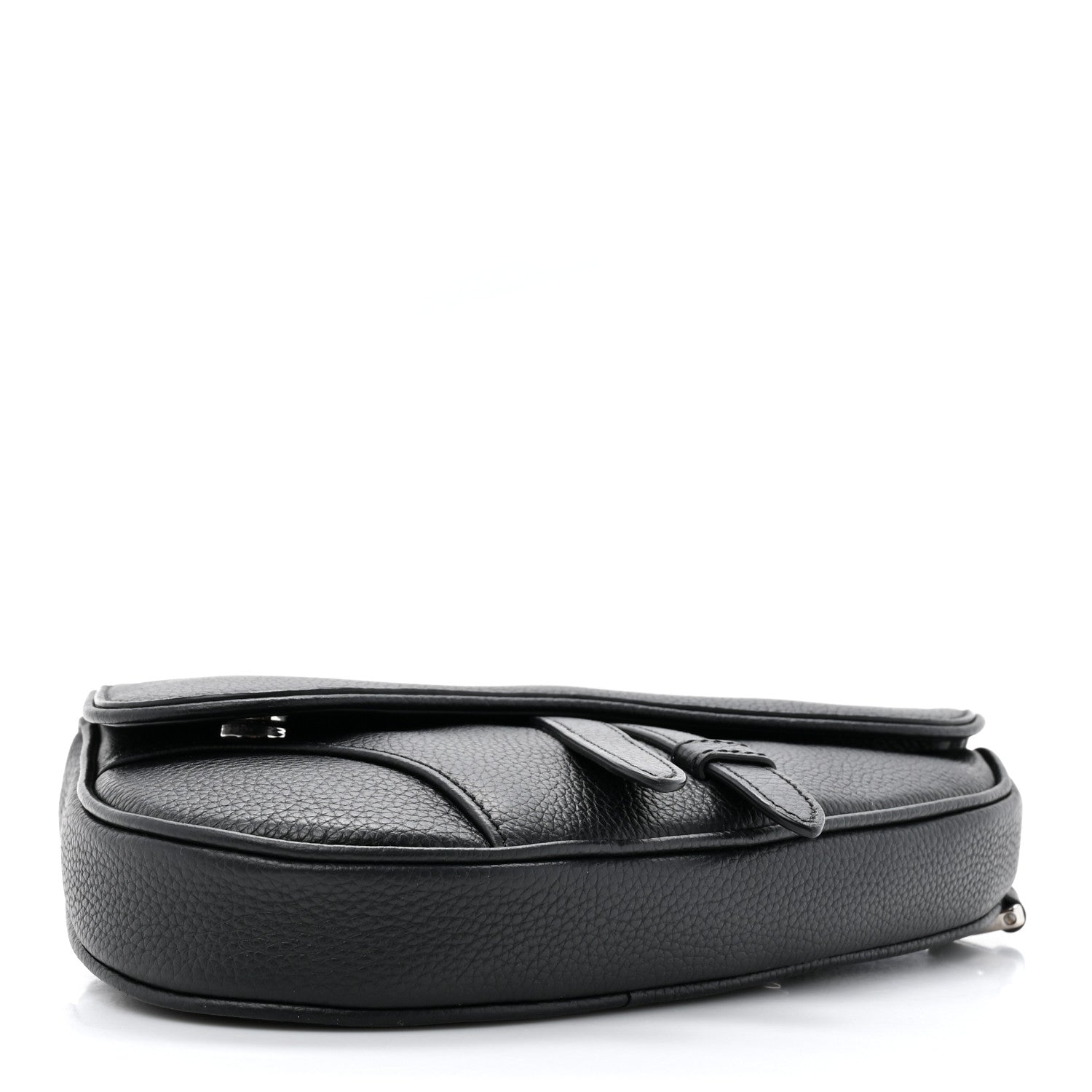 Christian Dior Grained Calfskin Mens Mini Saddle Bag Black 4 of 10
