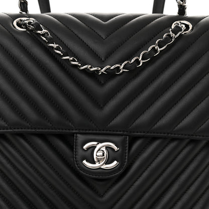 Chanel Calfskin Chevron Quilted Large Urban Spirit Backpack Black 8 of 10