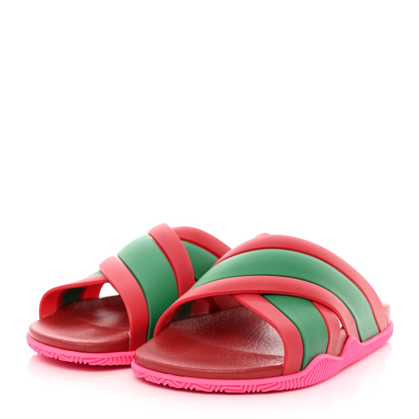 Rubber Web Womens Criss Cross Slide Sandals 35 Coral New Shamarock