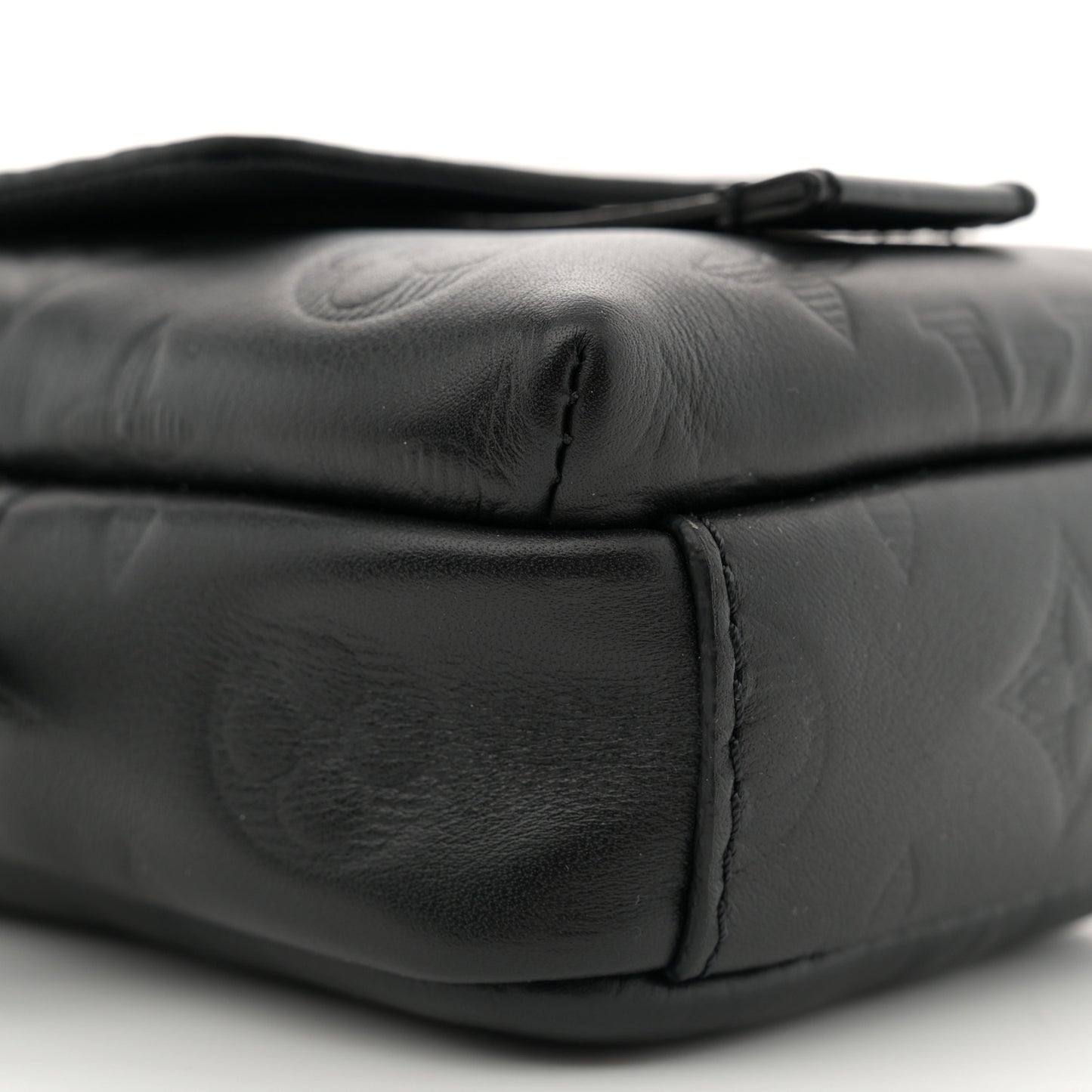 Calfskin Monogram Shadow Double Phone Pouch NM Black
