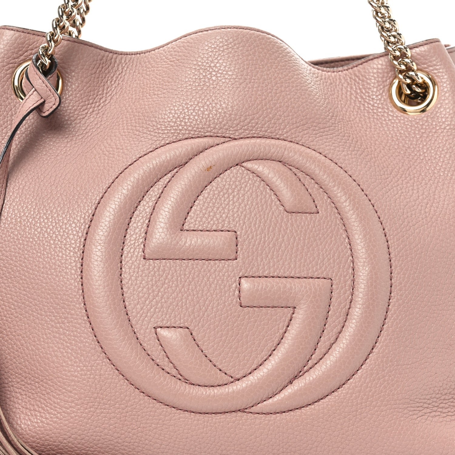 Gucci Pebbled Calfskin Medium Soho Chain Shoulder Bag Dark Cipria 8 of 10