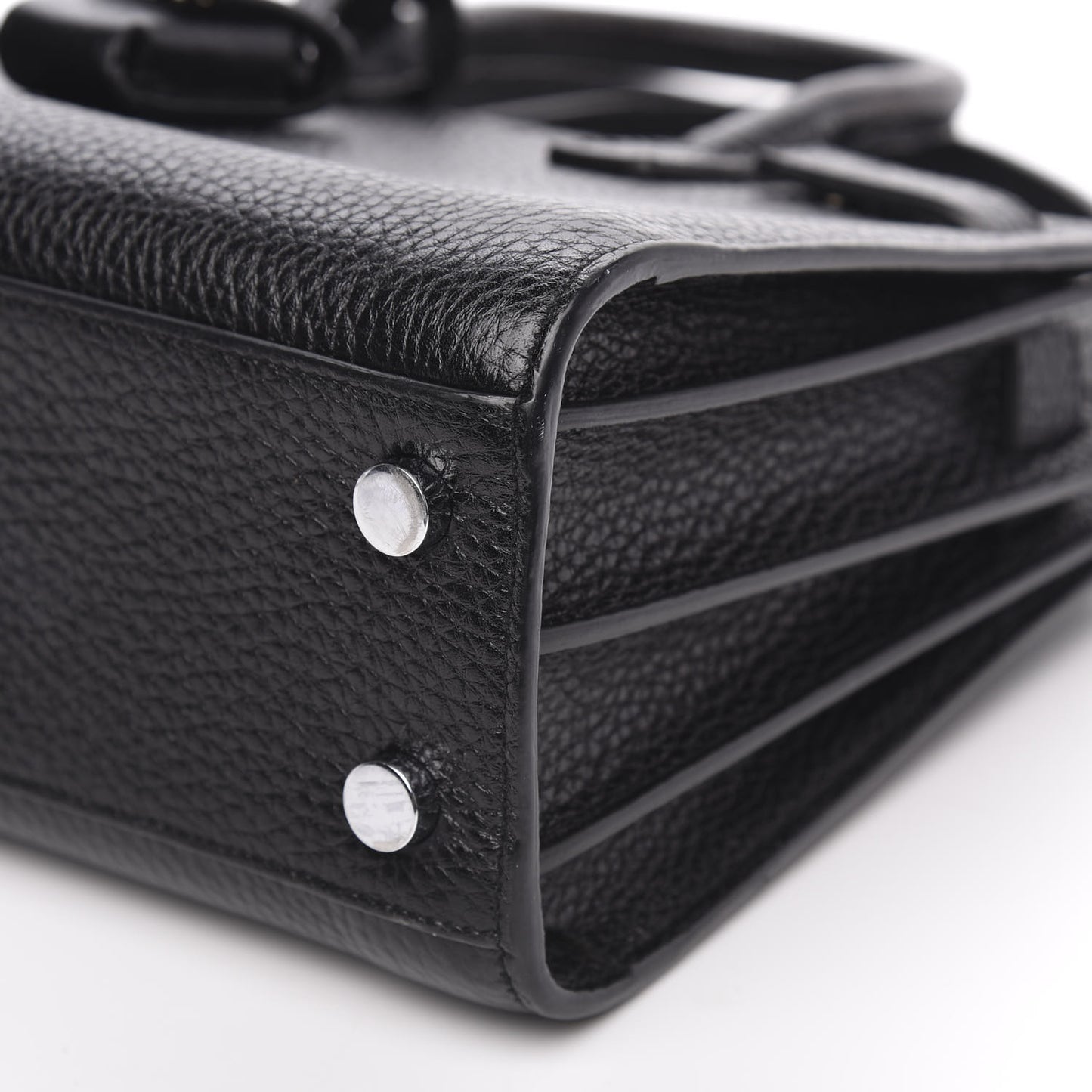 Grained Calfskin Nano Sac De Jour Black