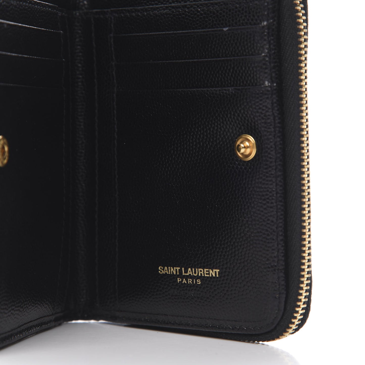 Grain De Poudre Matelasse Chevron Monogram Compact Zip Around Wallet Black