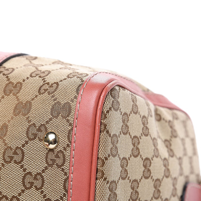 Gucci Monogram Medium Vintage Web Boston Pink 12 of 16