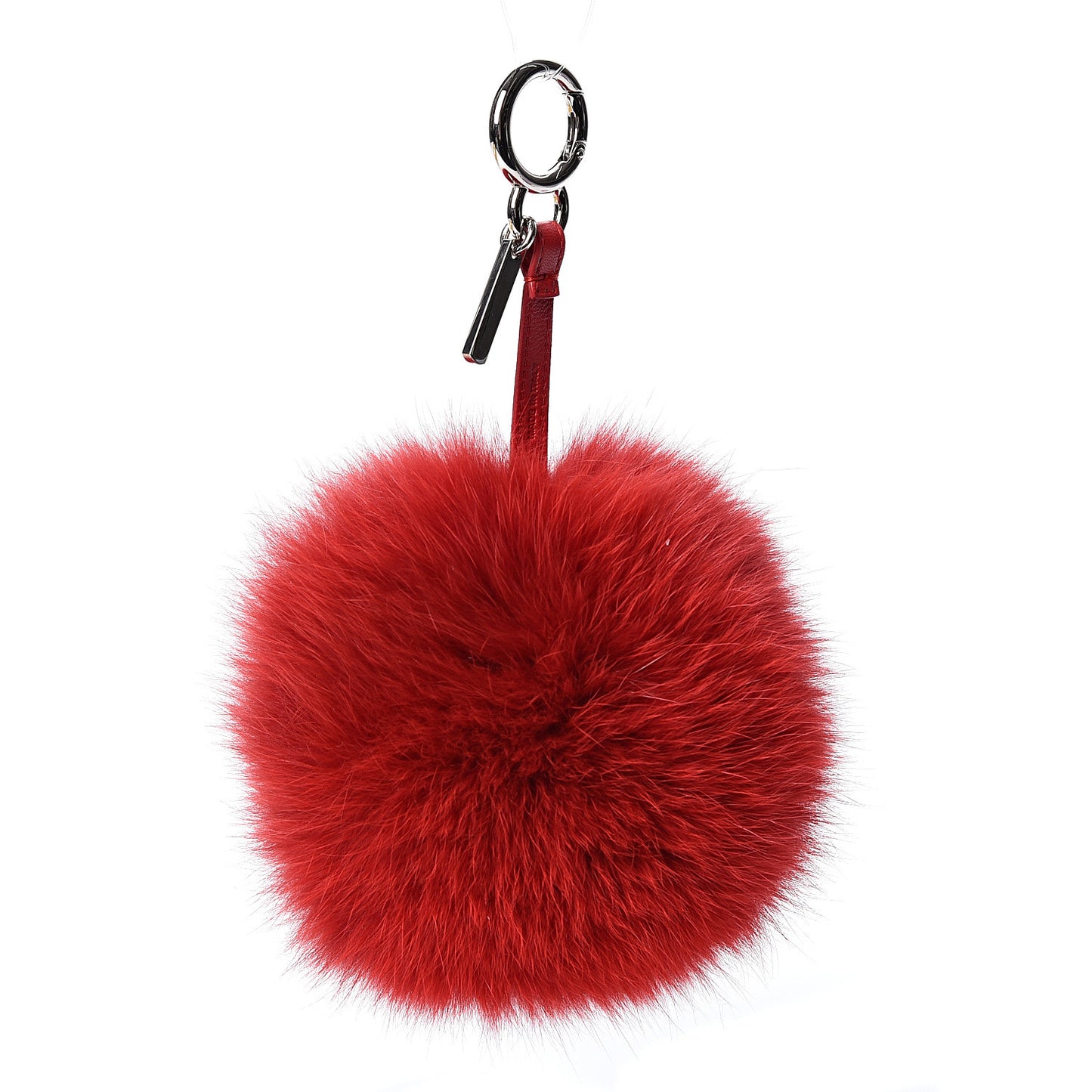 Fox Fur L ABCharm Pom Pom Bag Charm Red Blue