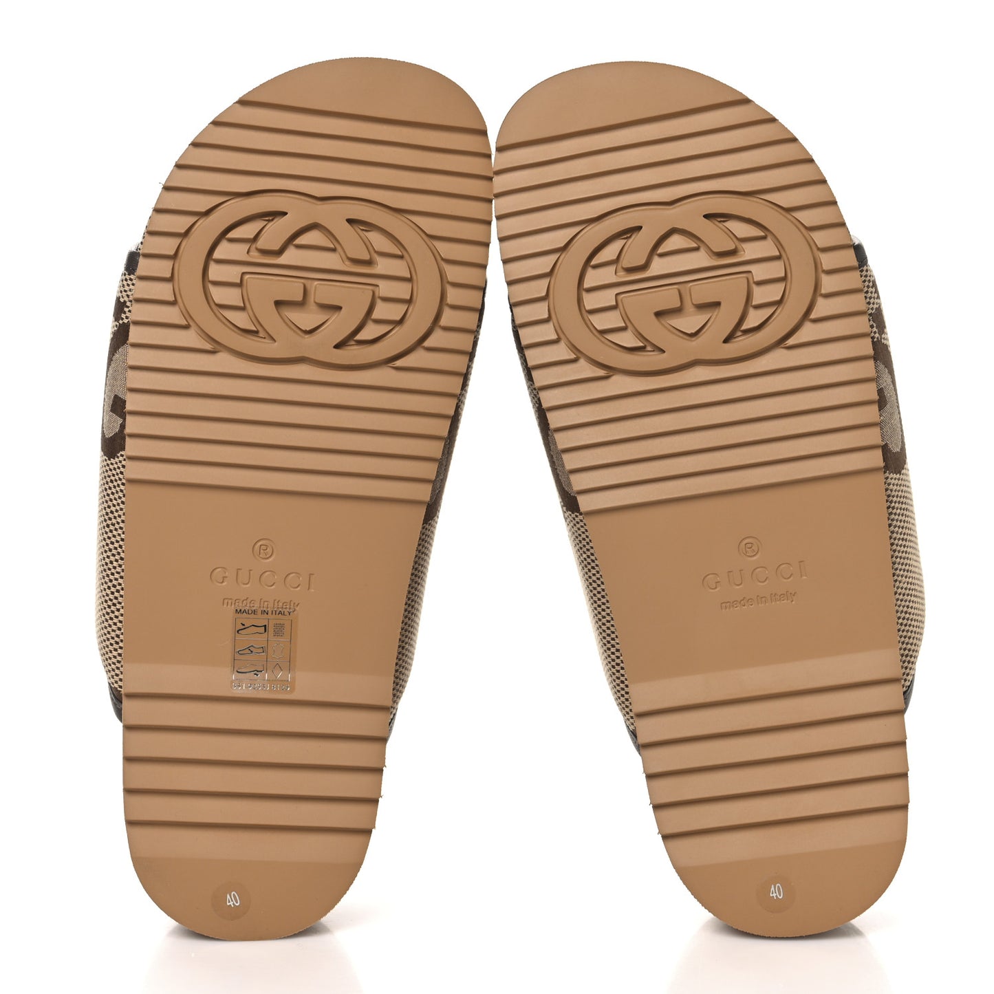 Monogram Jumbo GG Nappa Samoa Platform 40mm Slide Sandals 40 Camel Ebony New Acero