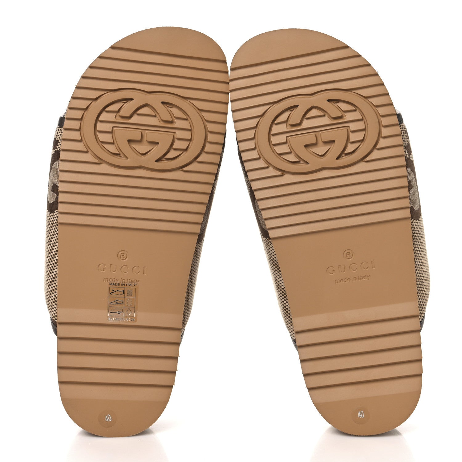Gucci Monogram Jumbo GG Nappa Samoa Platform 40mm Slide Sandals 40 Camel Ebony New Acero 6 of 9