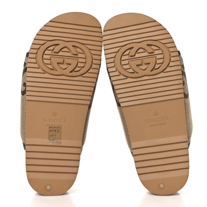 Gucci Monogram Jumbo GG Nappa Samoa Platform 40mm Slide Sandals 40 Camel Ebony New Acero 6 of 9