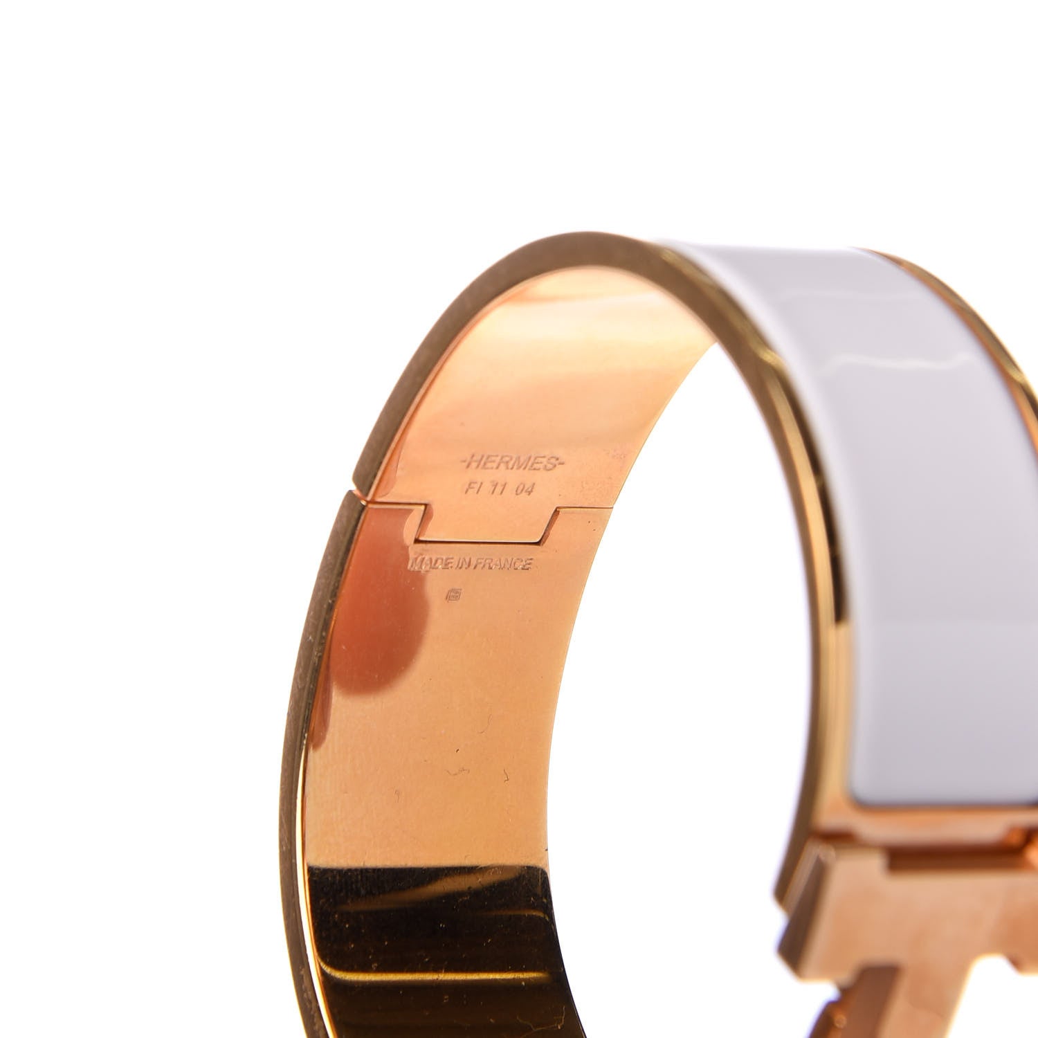 Hermes Enamel Wide Clic Clac H Bracelet GM White 4 of 5