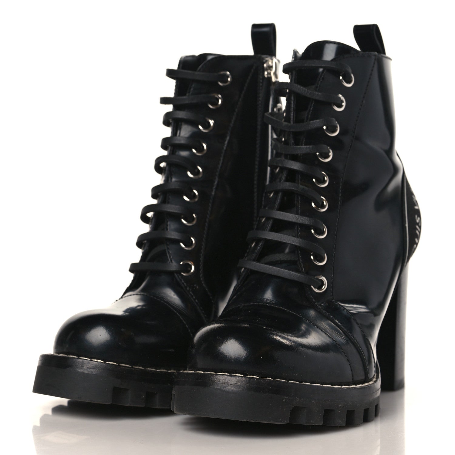 Louis Vuitton Glazed Calfskin Star Trail Ankle Boots 36.5 Black 2 of 10