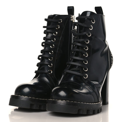 Louis Vuitton Glazed Calfskin Star Trail Ankle Boots 36.5 Black 2 of 10