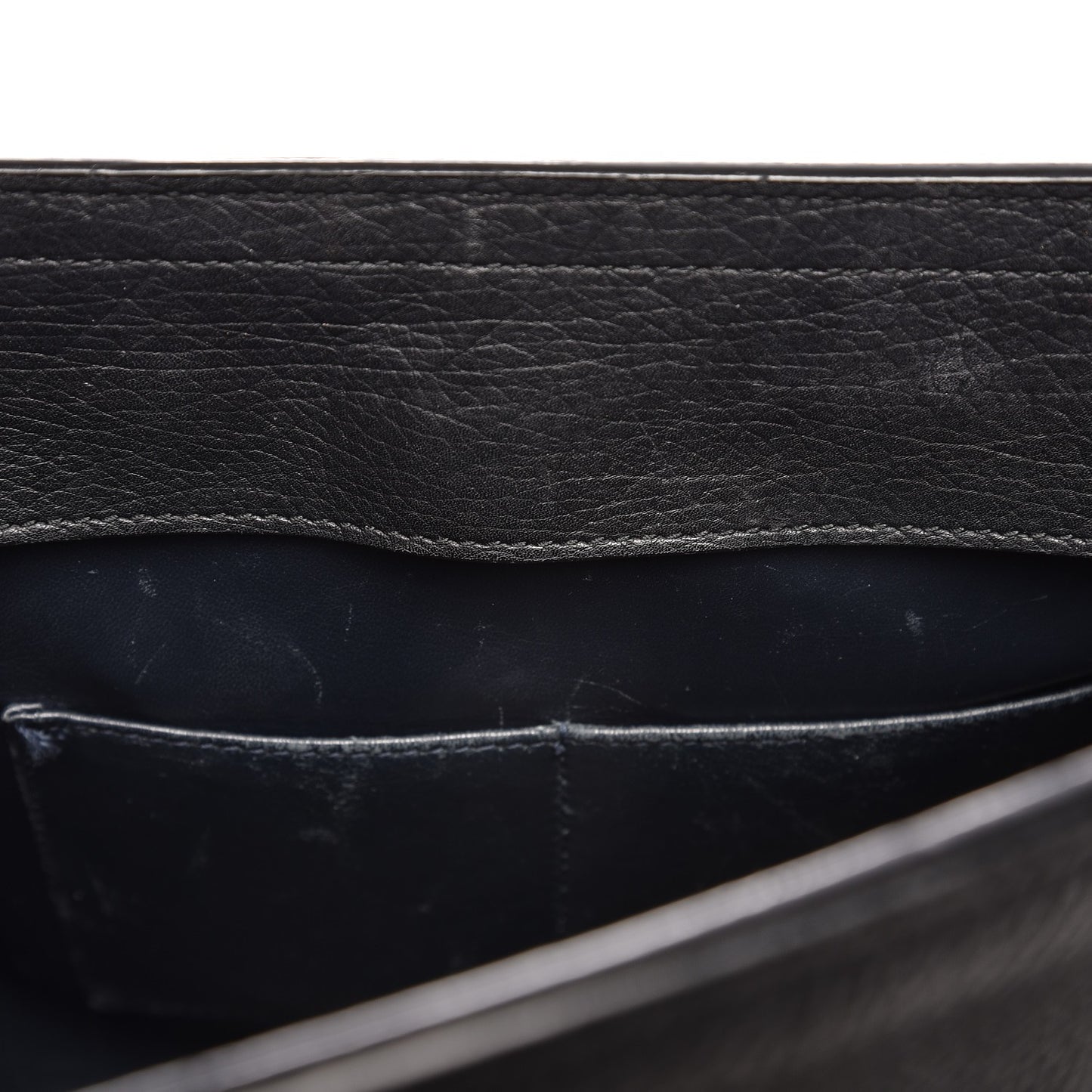 Grained Calfskin M Tube Round Tote Black