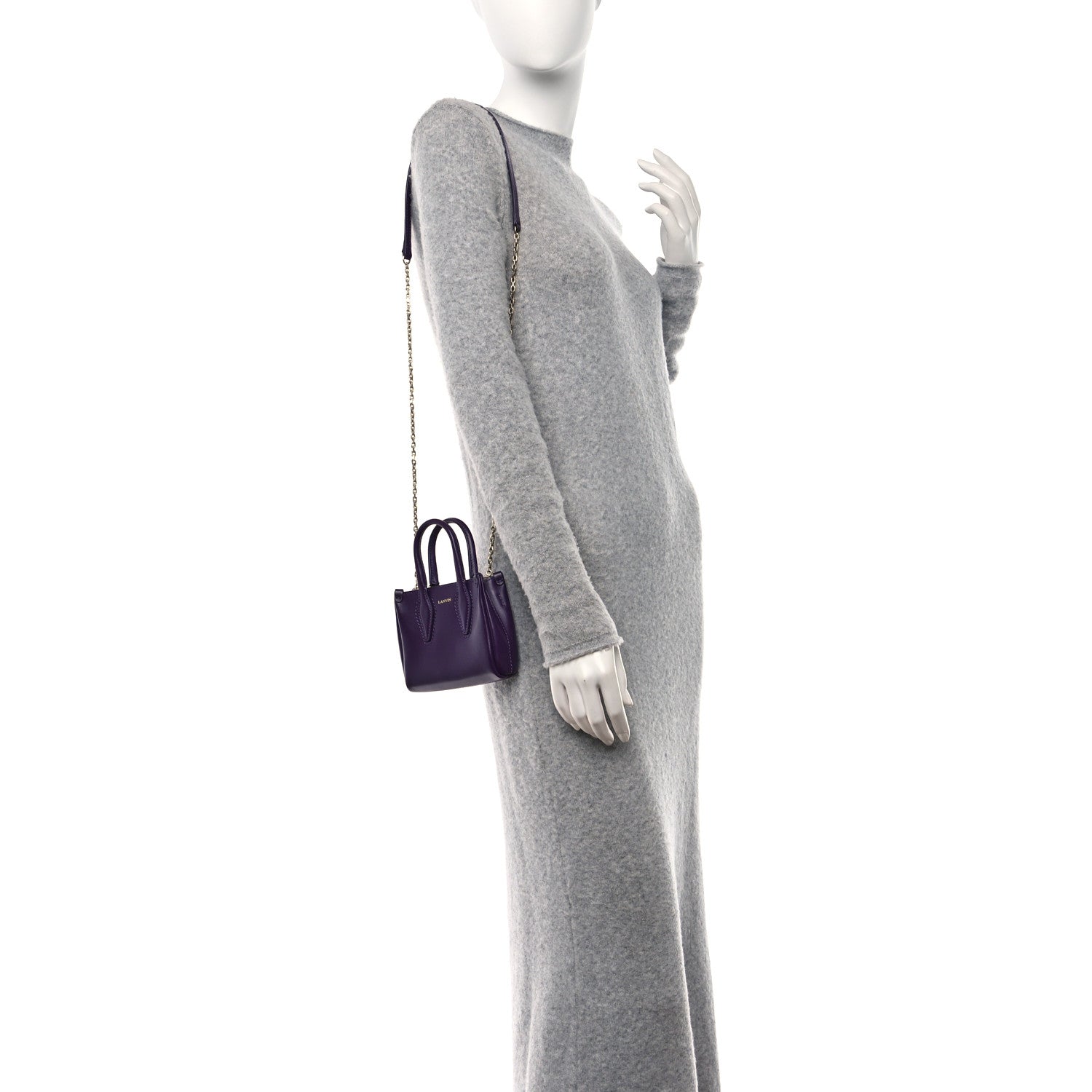 Lanvin Smooth Calfskin Micro Le Journee Dark Purple 2 of 9