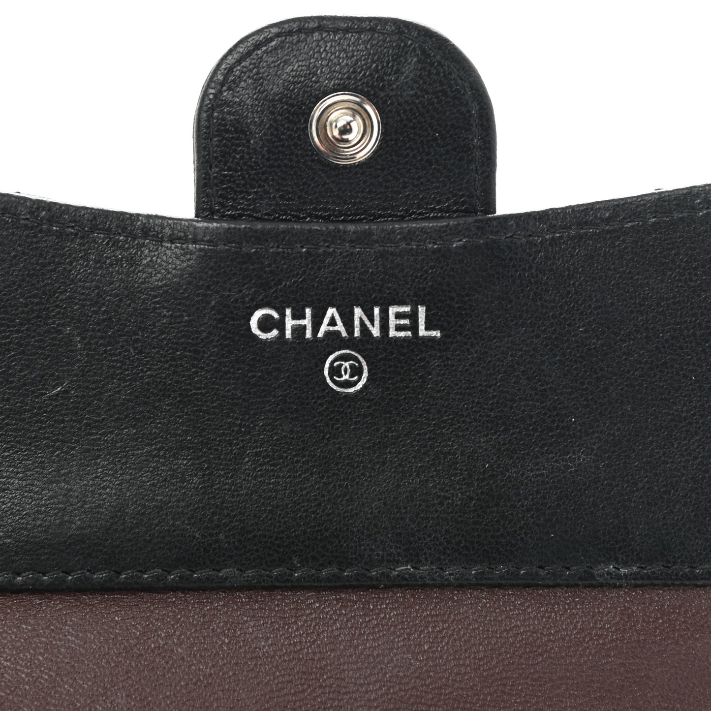 Lambskin Quilted Small Compact Wallet Black
