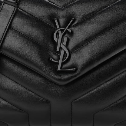 Saint Laurent Calfskin Y Quilted Monogram Small Loulou Chain Satchel Black 8 of 11