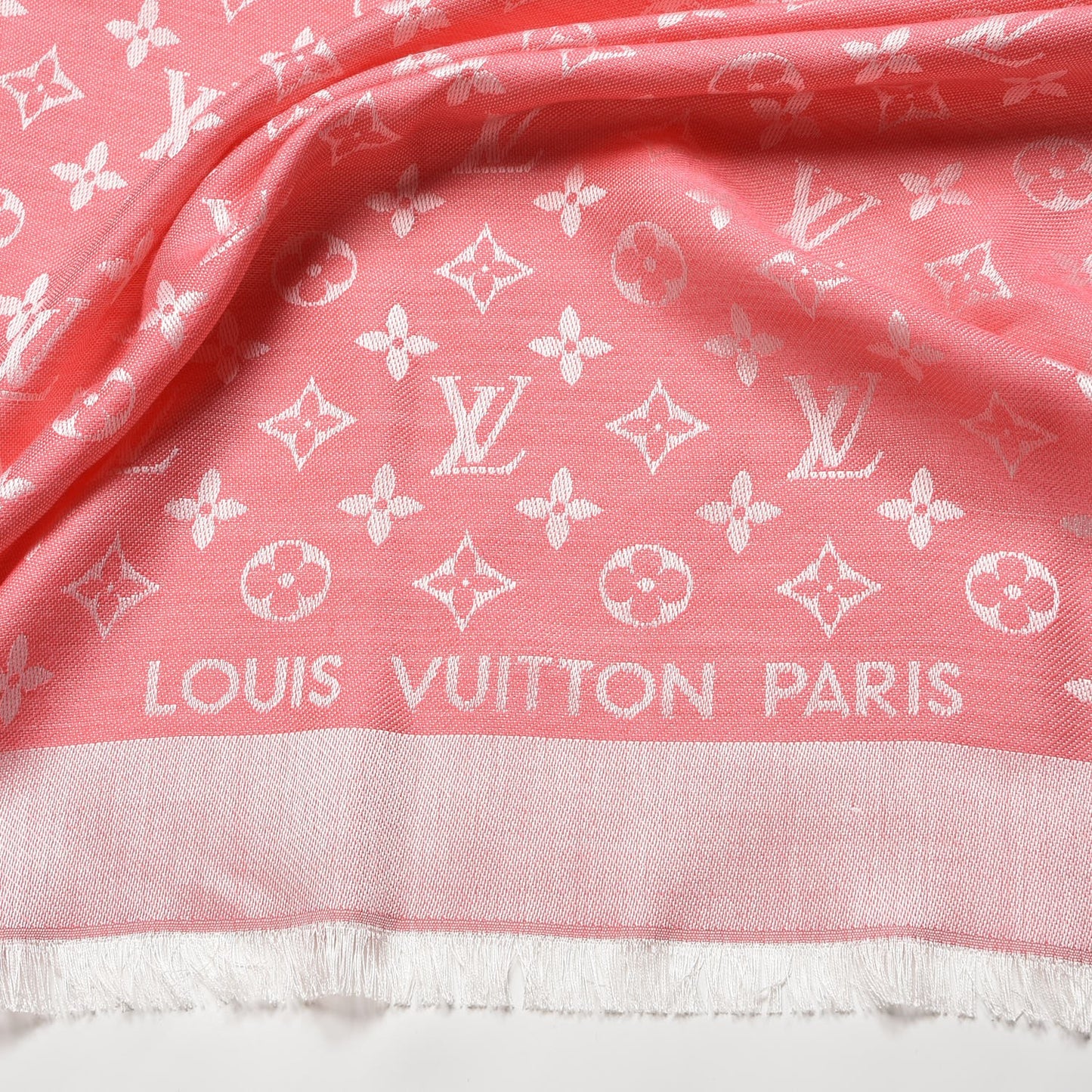 Wool Silk Monogram Denim Shawl Pivoine