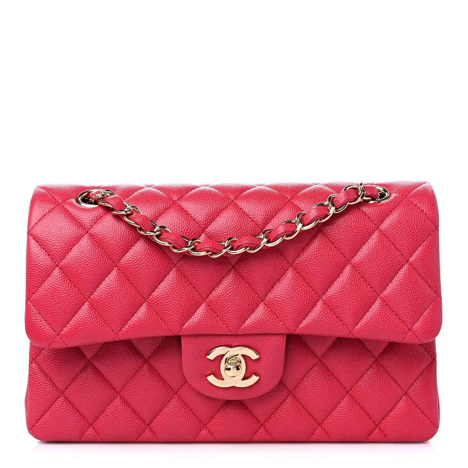 Chanel Caviar Quilted Small Double Flap Dark Pink 1 of 10