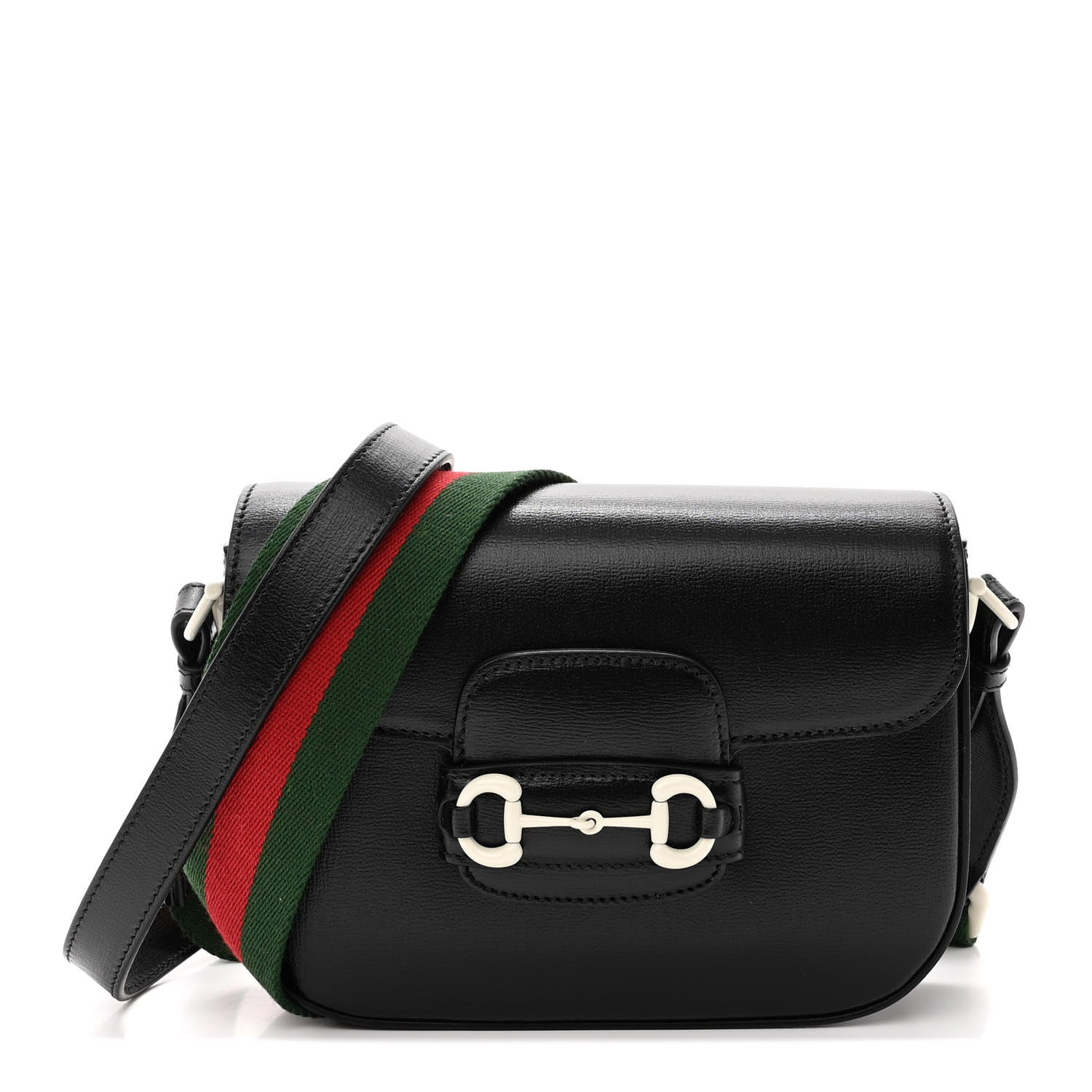 Gucci Azalea Calfskin Web Horsebit 1955 Shoulder Bag Black 1 of 11