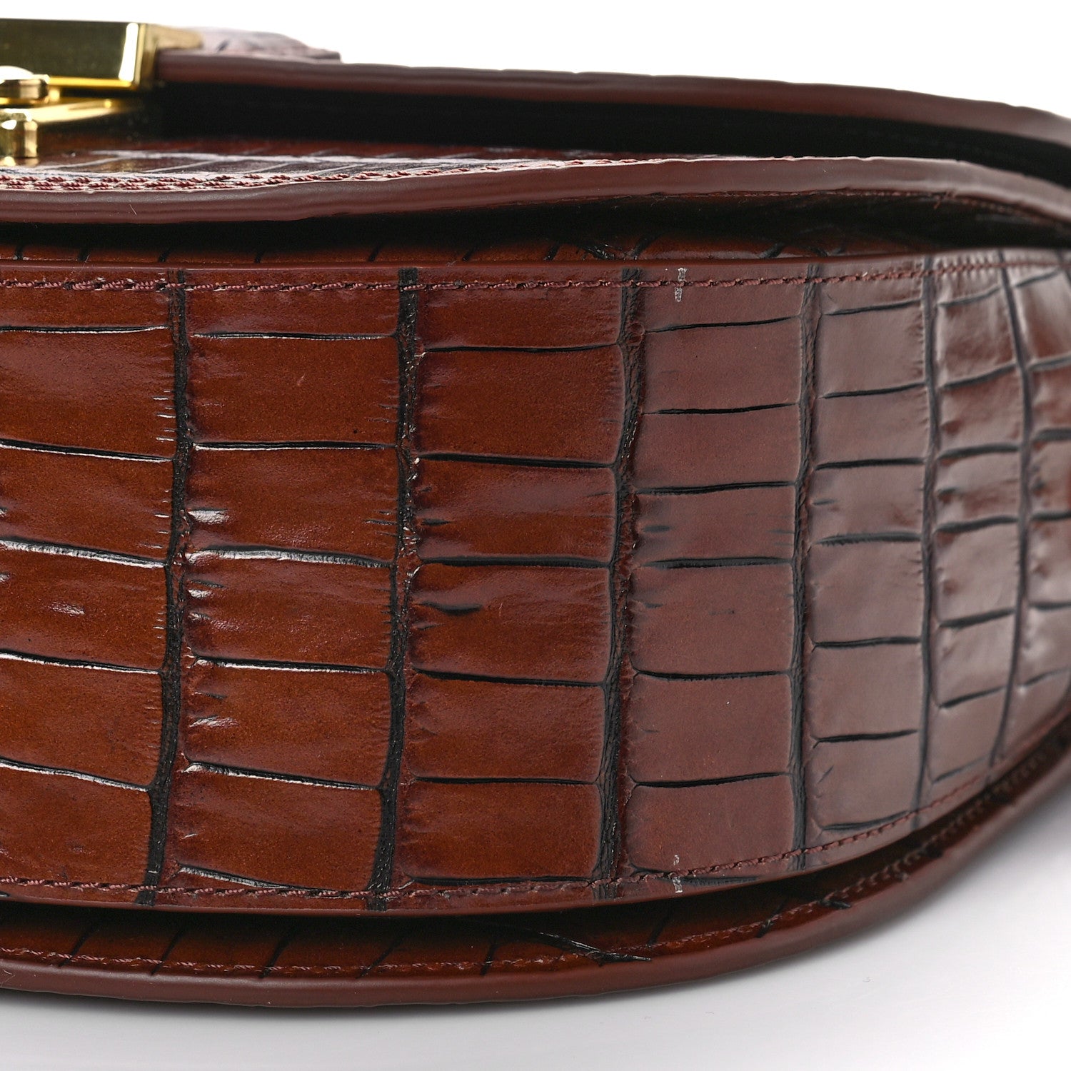3.1 Phillip Lim Calfskin Crocodile Embossed Pashli Saddle Belt Bag Cognac 9 of 10